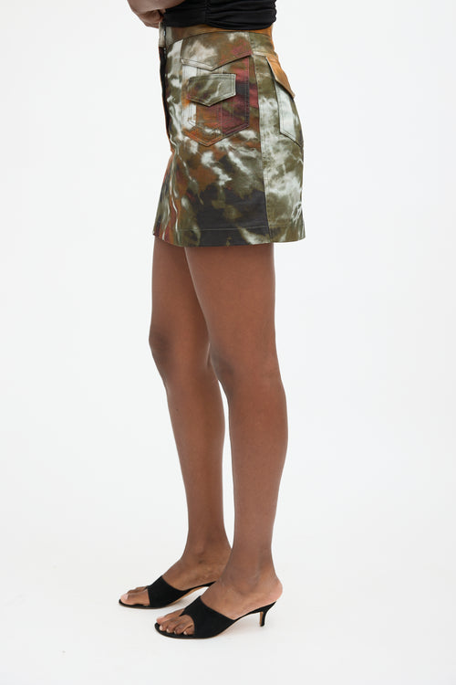 Valentino Tie Dye Cargo Skirt
