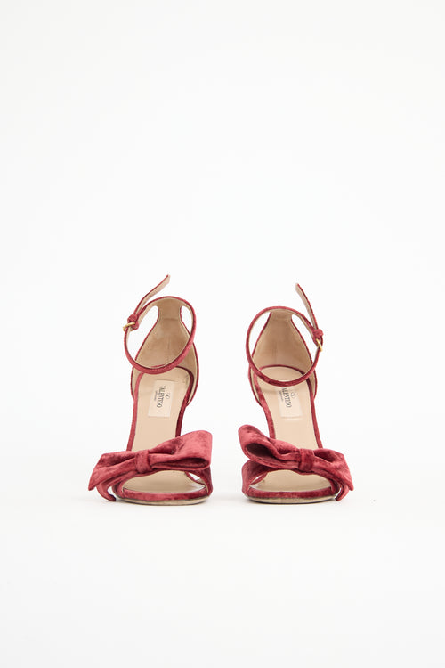 Valentino Velvet Bow Sandal