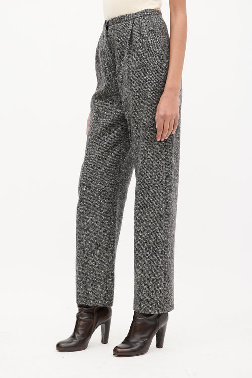 Valentino Vintage Dark Grey Melange Tweed Trouser