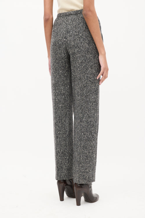 Valentino Vintage Dark Grey Melange Tweed Trouser