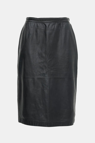 Valentino Vintage Leather Midi Skirt