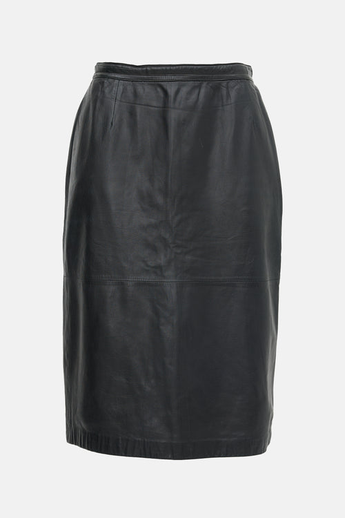 Valentino Vintage Leather Midi Skirt