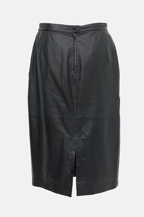 Valentino Vintage Leather Midi Skirt