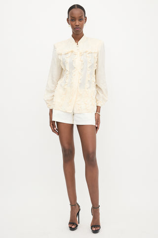Valentino Vintage Silk Ruffled Blouse