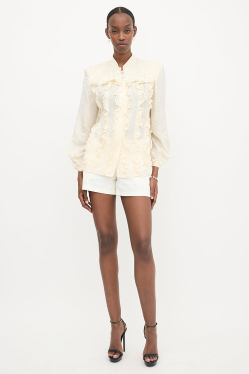 Valentino Vintage Silk Ruffled Blouse
