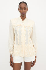 Valentino Vintage Silk Ruffled Blouse