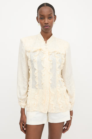 Valentino Vintage Silk Ruffled Blouse