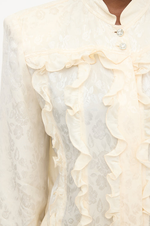 Valentino Vintage Silk Ruffled Blouse