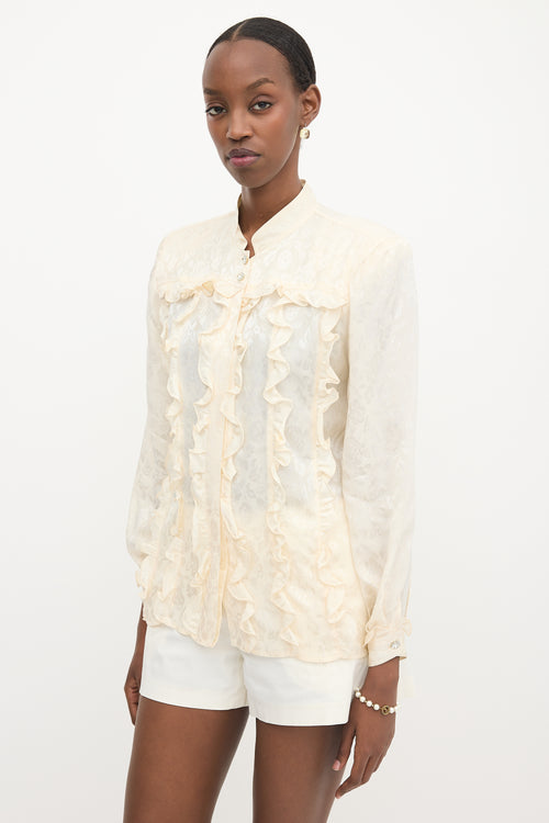 Valentino Vintage Silk Ruffled Blouse