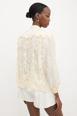 Valentino Vintage Silk Ruffled Blouse