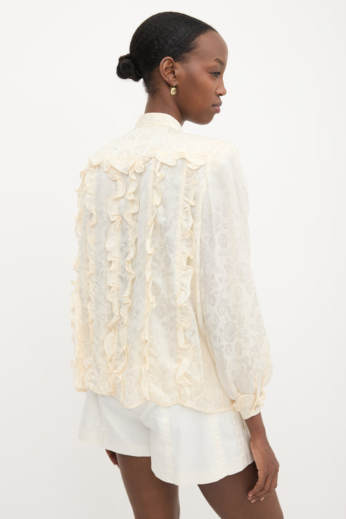 Valentino Vintage Silk Ruffled Blouse