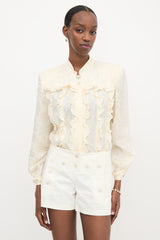 Valentino Vintage Silk Ruffled Blouse