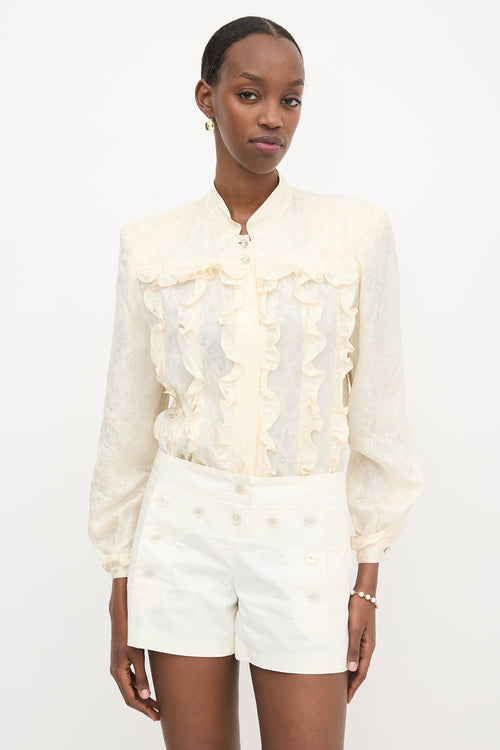 Valentino Vintage Silk Ruffled Blouse