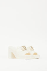 Valentino White & Gold VLogo Rubber Mule