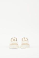 Valentino White & Gold VLogo Rubber Mule