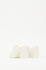 Valentino White & Gold VLogo Rubber Mule