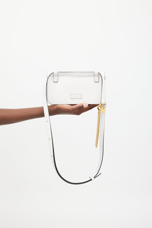 Valentino White Leather Vsling Belt Bag