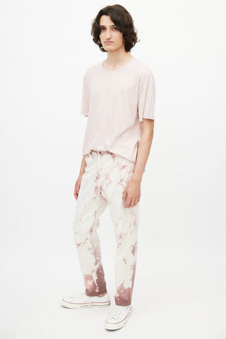 Valentino White & Pink Acid Wash Trouser