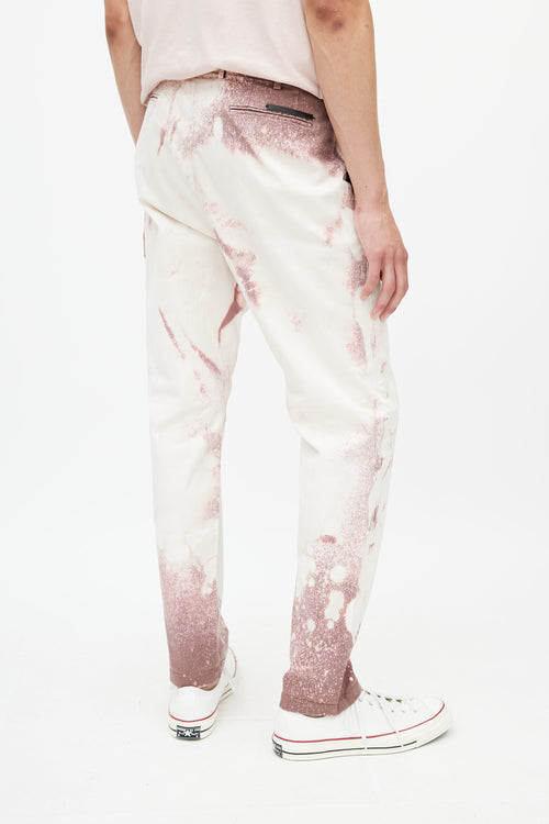 Valentino White & Pink Acid Wash Trouser