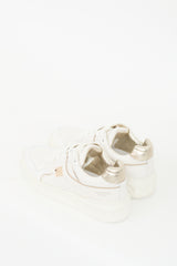 Valentino White & Silver Leather One Stud XL Sneaker