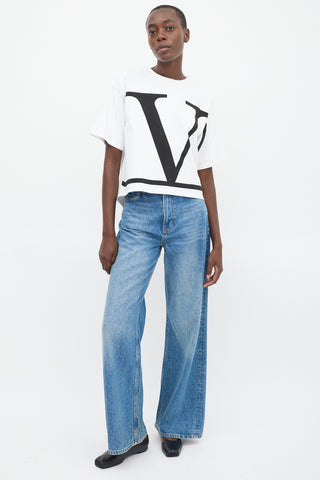 Valentino White V Logo Boxy T-Shirt