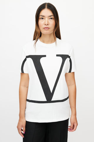 Valentino White V Logo T-Shirt