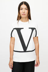 Valentino // White V Logo T-Shirt – VSP Consignment