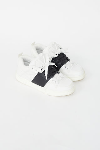 White & Black Leather Sneaker Valentino