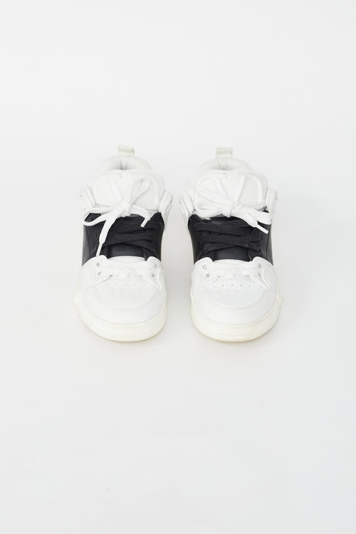White & Black Leather Sneaker Valentino