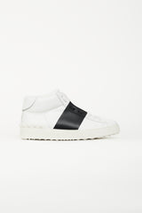 Valentino White & Black Leather Open Sneaker