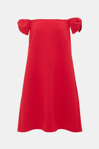 Valentino Wool Bow Shift Dress