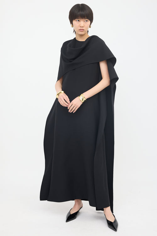 Valentino Wool & Silk Draped Maxi Dress