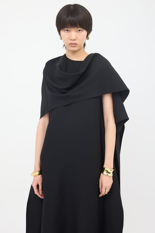 Valentino Wool & Silk Draped Maxi Dress