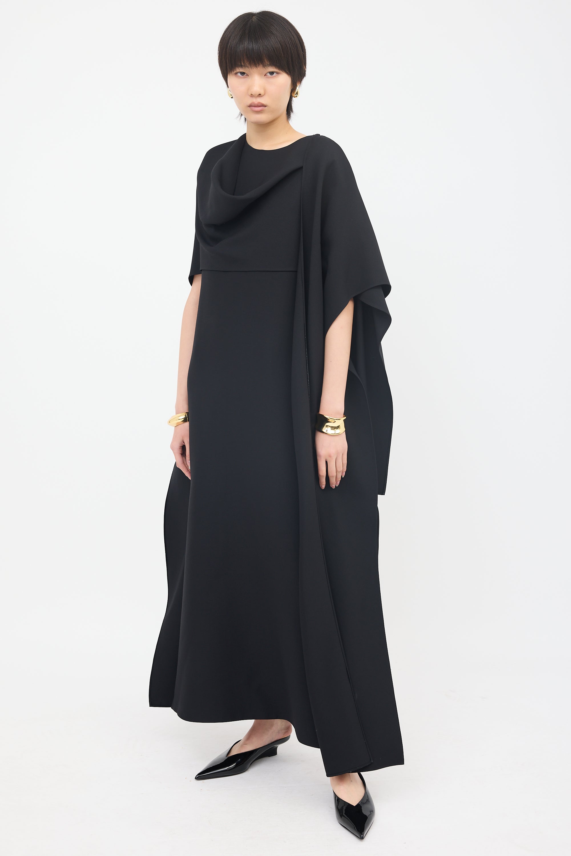 Valentino // Wool & Silk Draped Maxi Dress – VSP Consignment