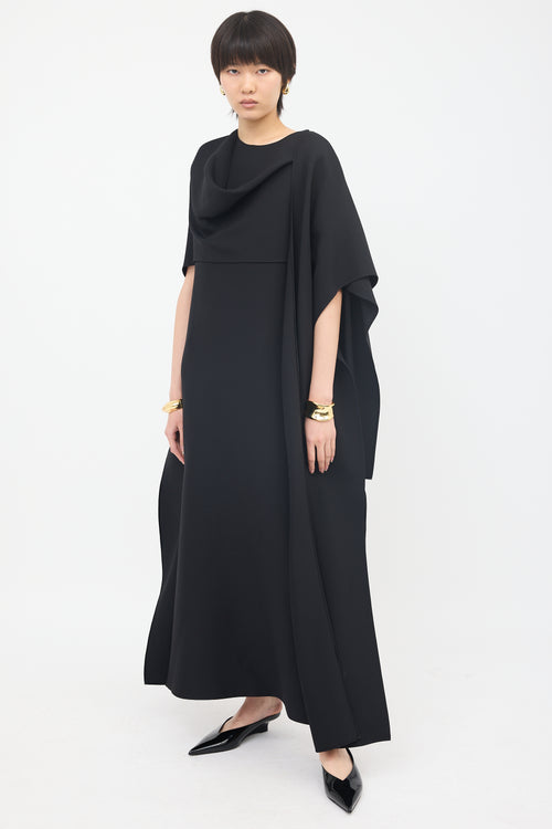 Valentino Wool & Silk Draped Maxi Dress