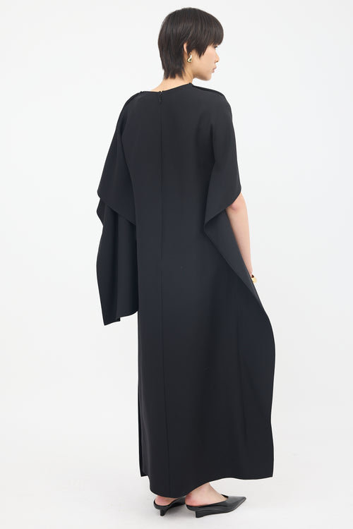 Valentino Wool & Silk Draped Maxi Dress