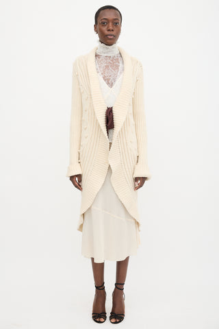 Valentino Wool Tie Front Long Cardigan