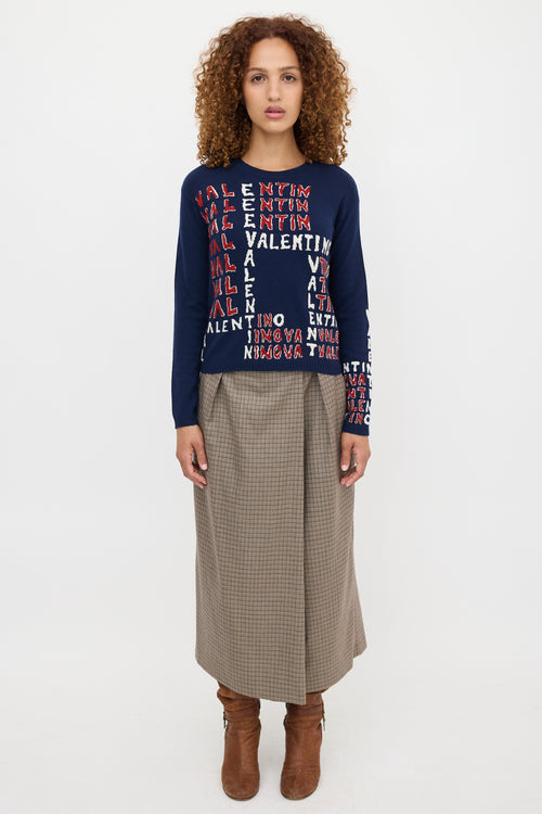 Valentino Wool & Cashmere Logo Sweater