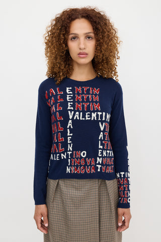 Valentino Wool & Cashmere Logo Sweater