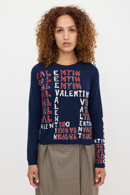 Valentino Wool & Cashmere Logo Sweater