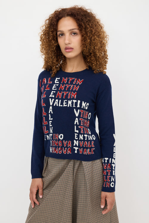 Valentino Wool & Cashmere Logo Sweater