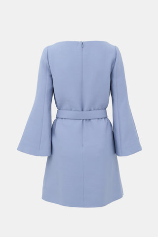 Valentino Wool & Silk Belted Shift Dress