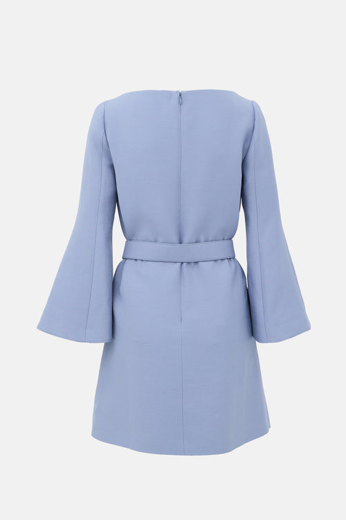 Valentino Wool & Silk Belted Shift Dress