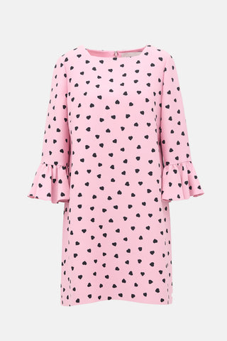 Valentino Wool & Silk Heart Shift Dress