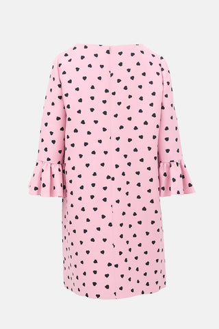 Valentino Wool & Silk Heart Shift Dress