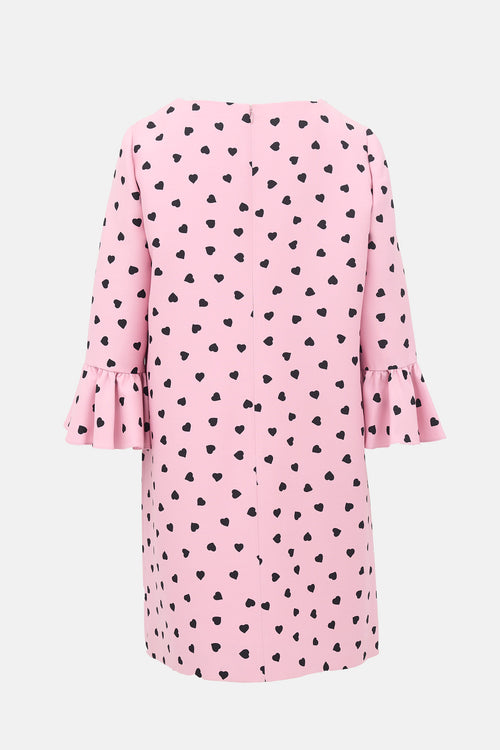 Valentino Wool & Silk Heart Shift Dress