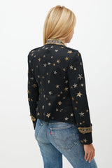 Valentino X Goop Black & Gold Embellished Military Jacket