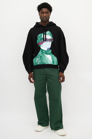 Valentino X Undercover Black & Multicolour UFO Logo Hoodie