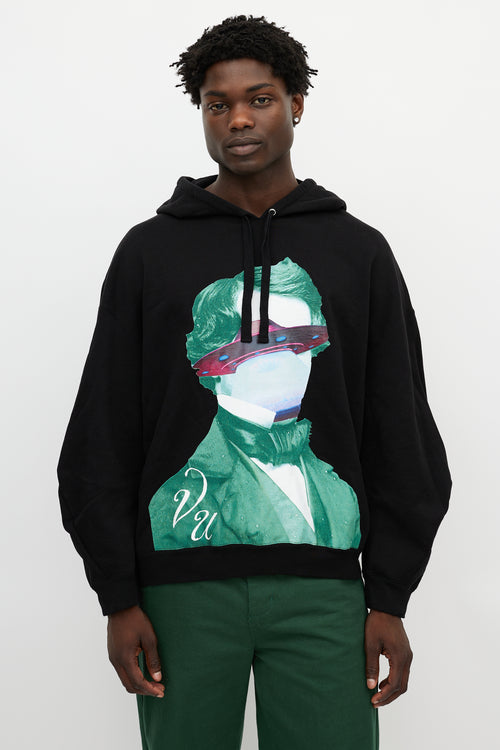 Valentino X Undercover Black & Multicolour UFO Logo Hoodie