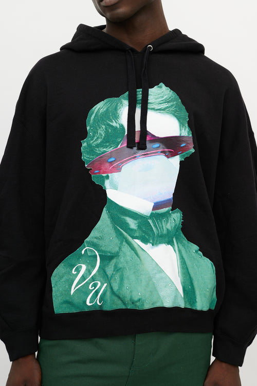 Valentino X Undercover Black & Multicolour UFO Logo Hoodie